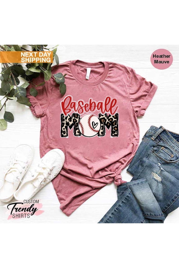 Baseball Mom Shirt, Leopard Baseball Mom, Cute Baseball Shirt, Baseball Mom T-Shirt, Sports Mom Shirt, Baseball Fan Shirt, Baseball Gift Tee TSHIRT All Size S-5XL