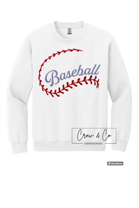 Baseball Mom Sweater, Embroidered baseball sweater