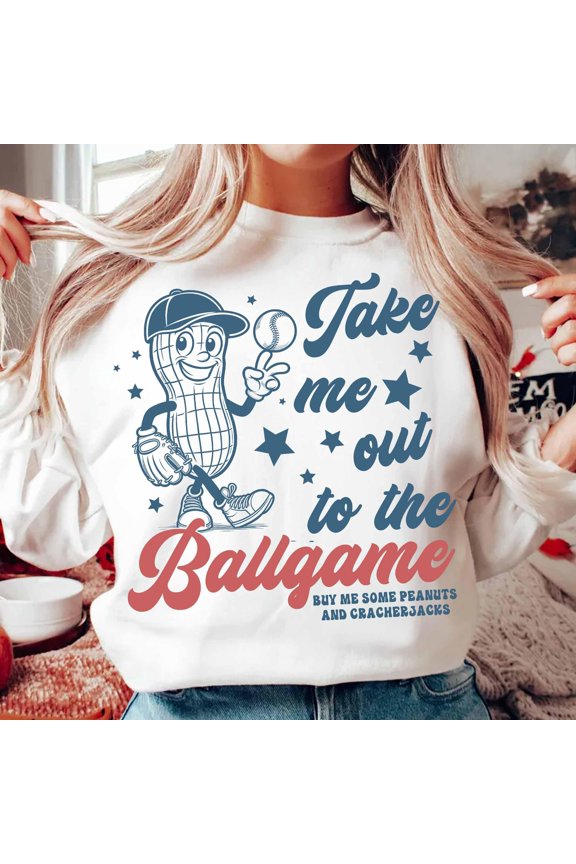 Baseball Mom Sweatshirt, Cute Retro Baseball Mama Pullover, Take Me Out to the Ballgame Sweatshirt, Gift for Baseball Mama Sweater