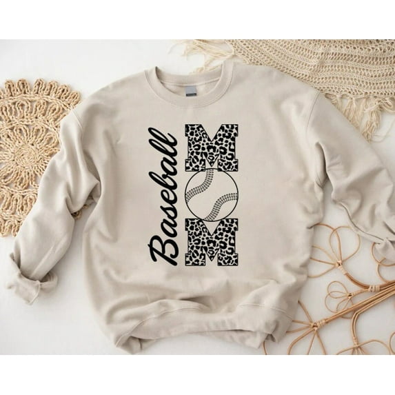 Baseball Mom Sweatshirt, Leopard Baseball Mom Shirt, Baseball Mom, Baseball Season Outfit, Mother Idea, Game Day Sweatshirt, Full size S-5XL