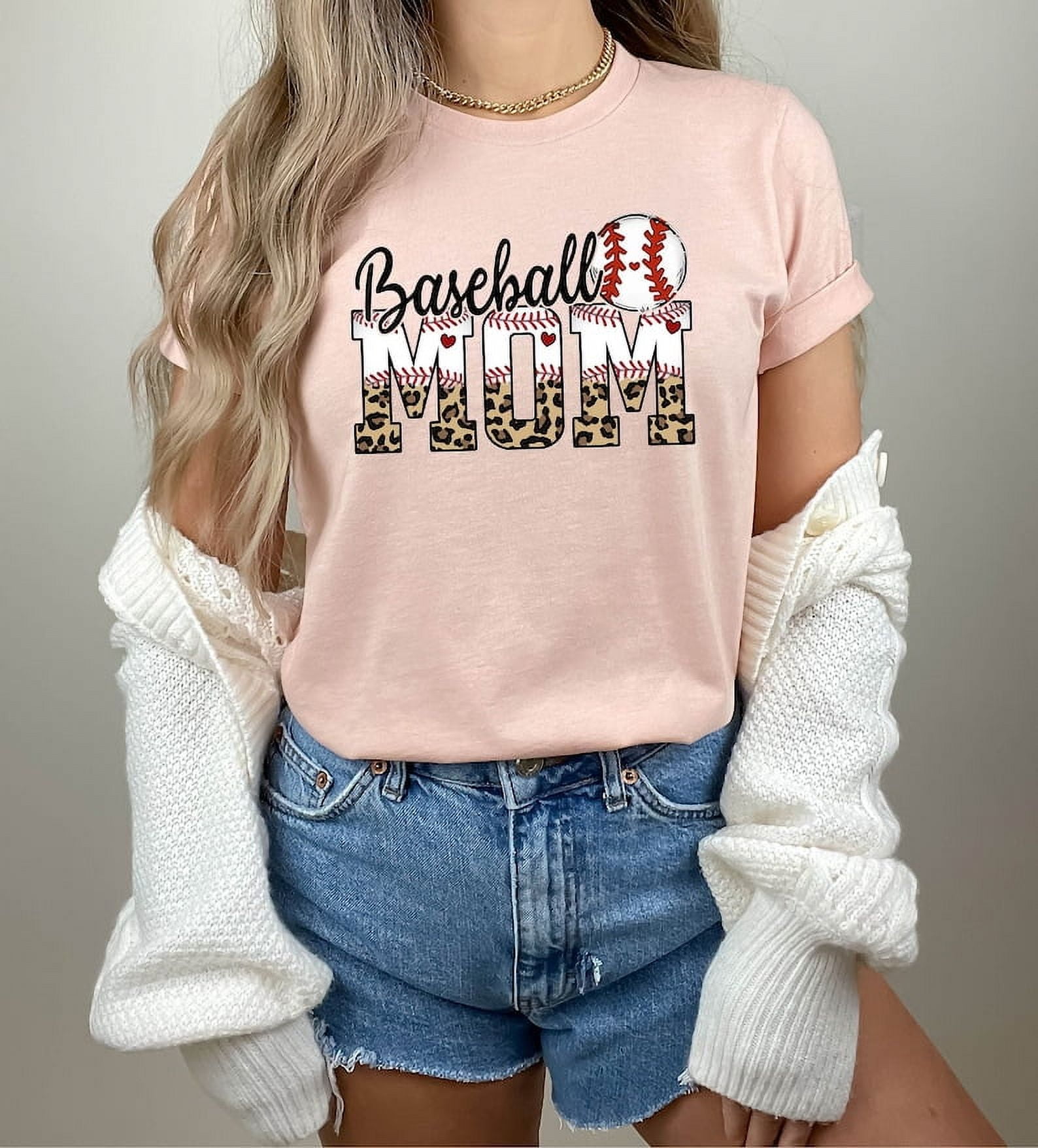 Baseball Mom T-Shirt, Cute Baseball Mama Shirt for Game Day, Sports Mom Gift Tee, Mother's Day Baseball Shirt