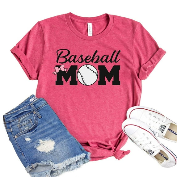 Baseball Mom T-shirt Women's Game Day Shirt Softball Shirts Sports Tshirt Mothers Day Gift Player Top Cheerleader Tee