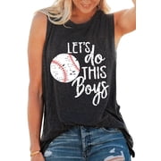 Baseball Mom Tank Tops Baseball Love Graphic Tee Shirts Women Summer Sleeveless