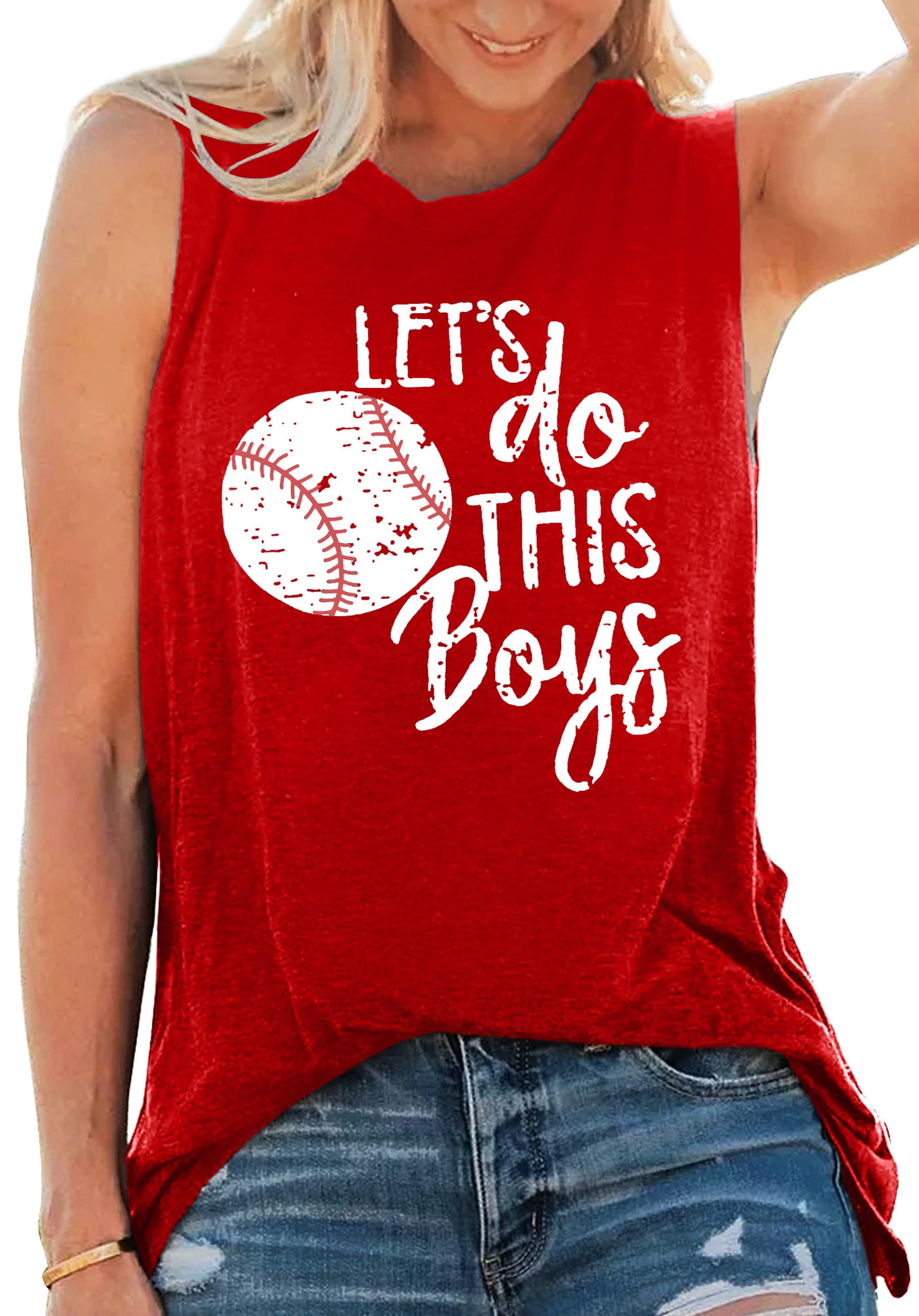 Plus size baseball mom tank deals tops