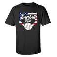 thumbnail image 1 of Baseball Mom Tee Patriotic American Flag Home Run Sports Unisex Adult Short Sleeve T-shirt-Black-xl, 1 of 4