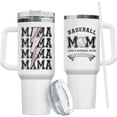 thumbnail image 1 of Baseball Mom Tumbler 40oz - Softball Coach Gift - Stainless Steel Insulated Cup with Handle & Straw - Mothers Day Birthday, 1 of 6