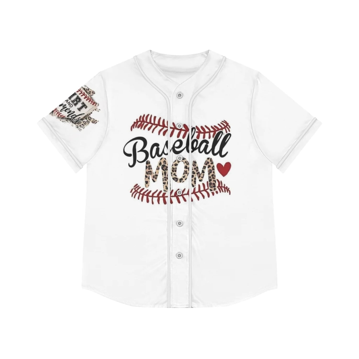 Printify Baseball Mom,Woman's Baseball Jersey ,Mother's Day gift,Baseball,Sport Shirt,Mom Shirt, Women's, Size: Large, White