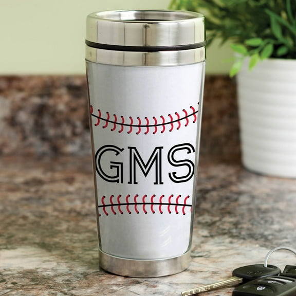 Baseball Monogram Travel Mug