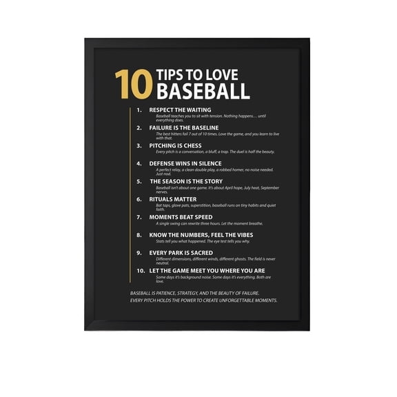 Baseball Motivation Poster Inspirational Sports Art for Teen Boys Bedroom Little League Locker Room Decor