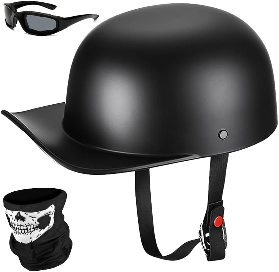 Baseball Motorcycle Helmet Half Cap for Bike Cruiser Chopper Moped Scooter Dot Approved