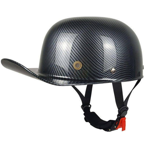 Baseball Motorcycle Helmet - Half Motorcycle Helmet, DOT Approved, Motorcycle Half Helmet for Chopper Moped Scooter Motorbike Electric-Carbon Fiber,M
