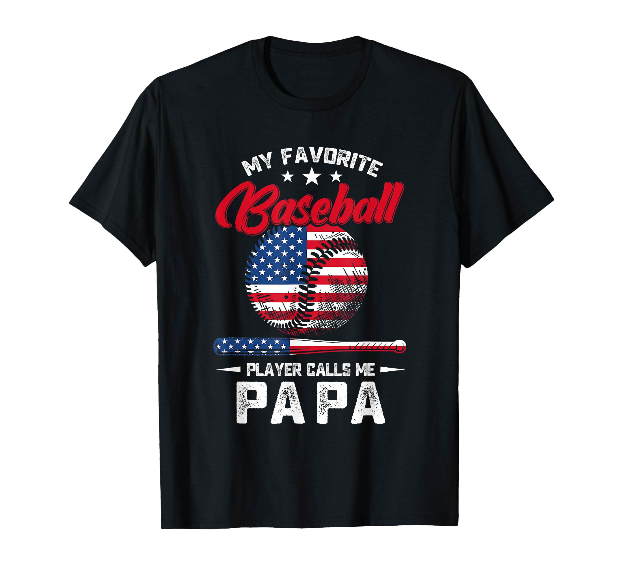 Baseball My Favorite Player Calls Me Papa Grandpa Gift TShirt