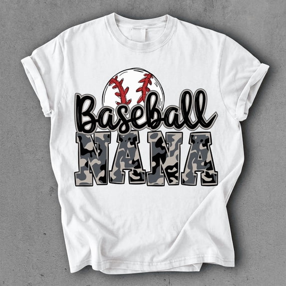 Baseball Nana Camo Graphic Tee