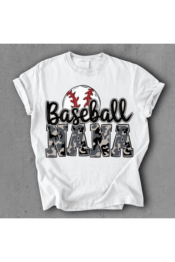 Baseball Nana Camo Graphic Tee