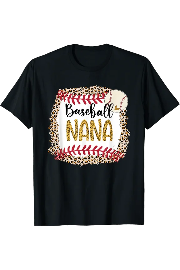 Baseball Nana, Leopard Baseball Nana For Mother's Day T-Shirt tee