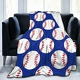 thumbnail image 1 of Baseball Navy Blue Cute Ball Throw Blanket Soft Bed Bedding Warm Cozy Plush Flannel Fleece Blankets Gifts for Kids Boys Teens, Sofa Couch Bedroom Home Decor, 50"x40", 1 of 6
