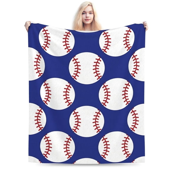 Baseball Navy Blue Cute Ball Throw Blanket Soft Suitable for All Seasons 50x40