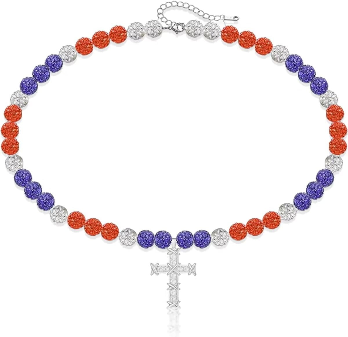 Anilux Baseball Adjustable Rhinestone Bead Necklace,18-20 Anilux Baseball Adjustable Rhinestone Bead Necklace,18-20
