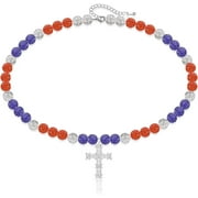 ANILUX Baseball Necklace, 18-20 Inch Rhinestone Baseball Bead Necklace, Adjustable Baseball Drip Bling Necklace for Men, Athletic-Inspired Baseball Jewelry for Baseball Team Lovers