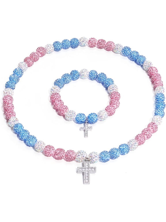 Baseball Necklace 18in Baseball Fan Chain Cross Necklace for Men Women Sparkle Rhinestone Drip
