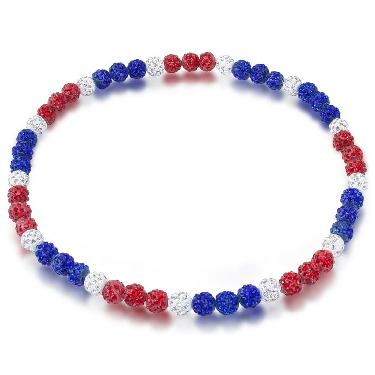 Baseball Necklace 18in Rhinestone Bling Disco Ball Necklace Bead