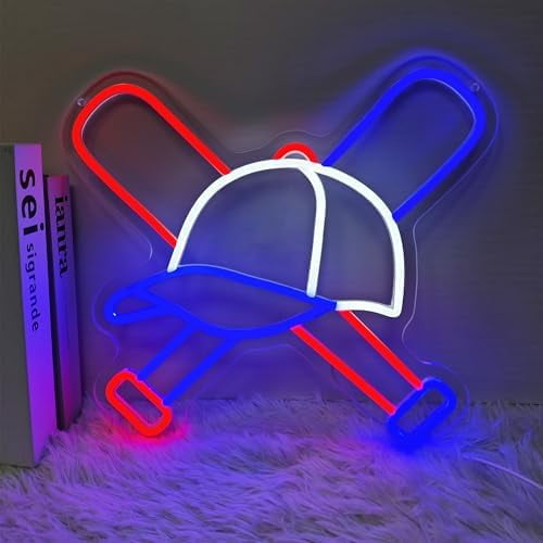 Baseball Neon Sign Softball Gifts for Men & Boys 8-12 Sport Night Light Lights for Bedroom College Dorm Decor Baseball Fan Accessories Man Cave Bar Club Christmas Gifts for Grandkids