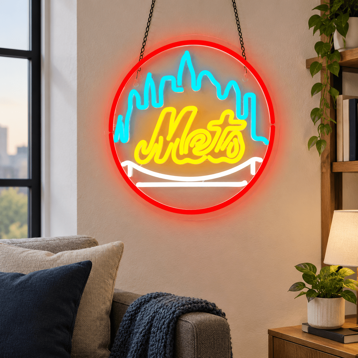 Baseball Neon Sign for Wall Decor, Lemon Yellow+Red-NY B, 13.70 x 11.89 ...