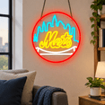 Baseball Neon Sign for Wall Decor, Lemon Yellow+Red-NY B, 13.70 x 11.89 ...