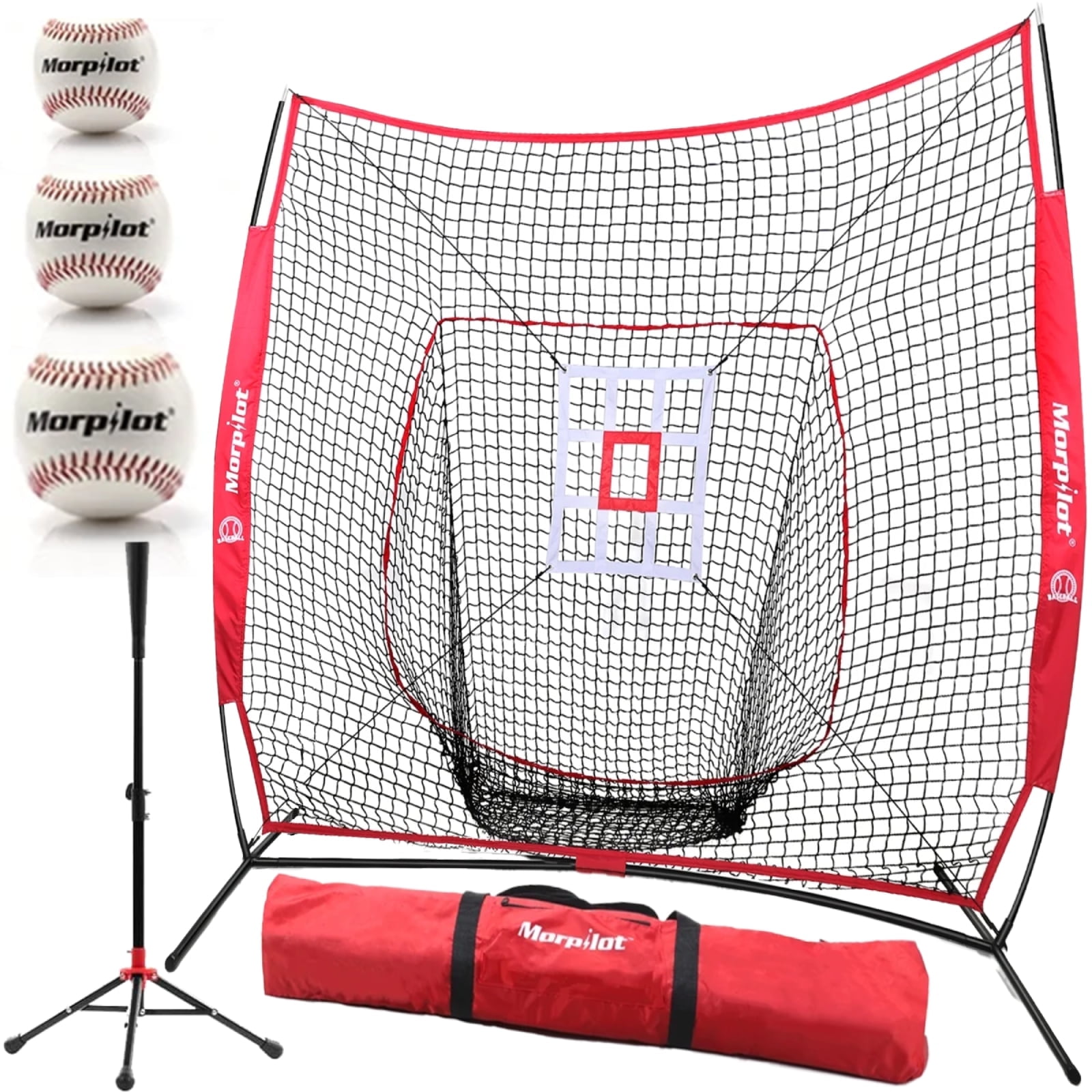 Morpilot 7x7 Baseball & Softball Training Net Set with Sturdy