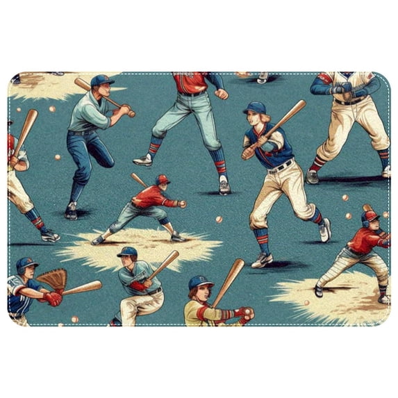 Baseball Non-Slip Polyester Kitchen Mat Indoor Rug Area Rugs Machine Washable Indoor Mat