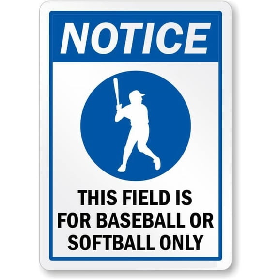Baseball Notice Weatherproof Metal Aluminum Sign Size: 16 x 12 Inch