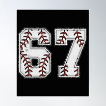 Baseball Number 67 Poster Wall Art, Modern Wall Decor For Living Room Bedroom, 8x12 UNFRAMED