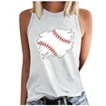 thumbnail image 1 of Baseball O-Neck Tank Women Print Baseball Tanks Cute Workout Graphic Casual Summer Sleeveless Vest Top Yoga Gym Shirt, 1 of 4