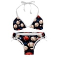 thumbnail image 1 of Baseball One-Piece Swimsuit Bikini Set, Detachable Sponge, Adjustable Strap, Two-Pack, Beach Vacation Wear, 1 of 6
