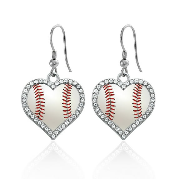 Baseball Open Heart Earrings