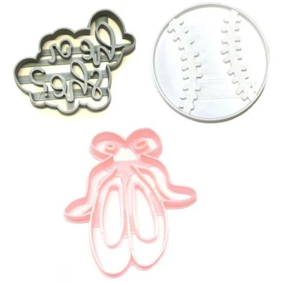 Baseball Or Ballet Slippers Gender Reveal He Or She Boy Cookie Cutter Usa Pr1228