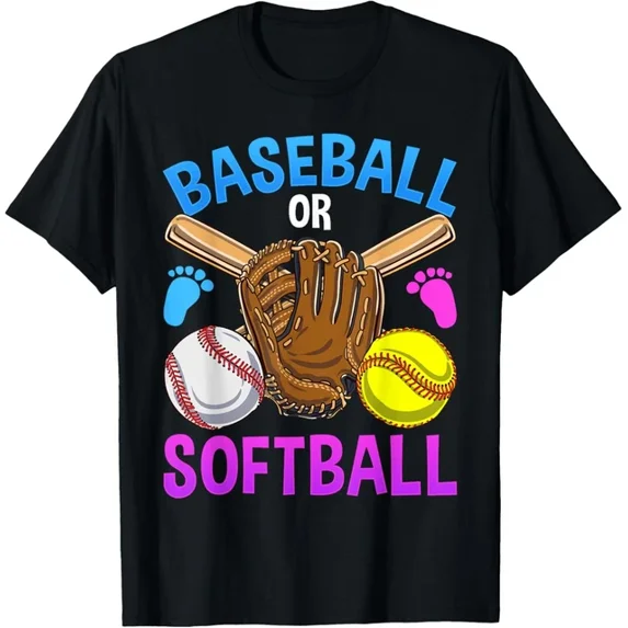 Baseball Or Softball Gender Reveal Party T-Shirt Unisex S-5XL Hot Trending Shirt, Vintage Birthday Gift
