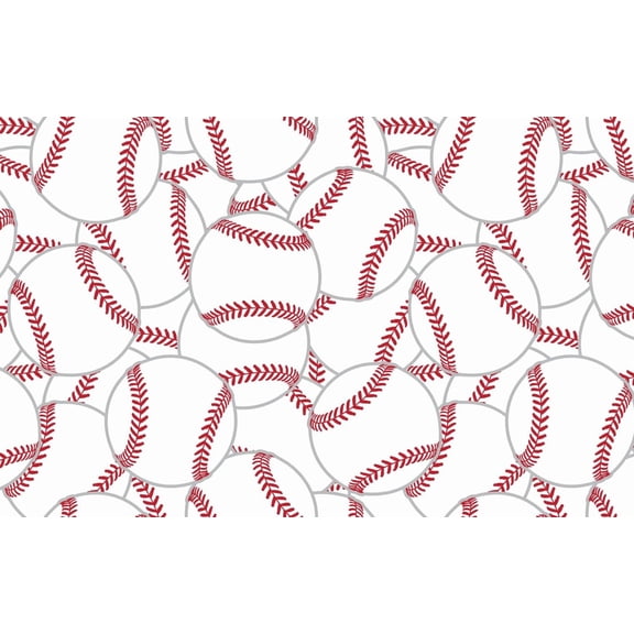 Baseball Outline Pattern Edible Image Cake Topper for Quarter Sheet Cake, by Tnct. (1 Count)