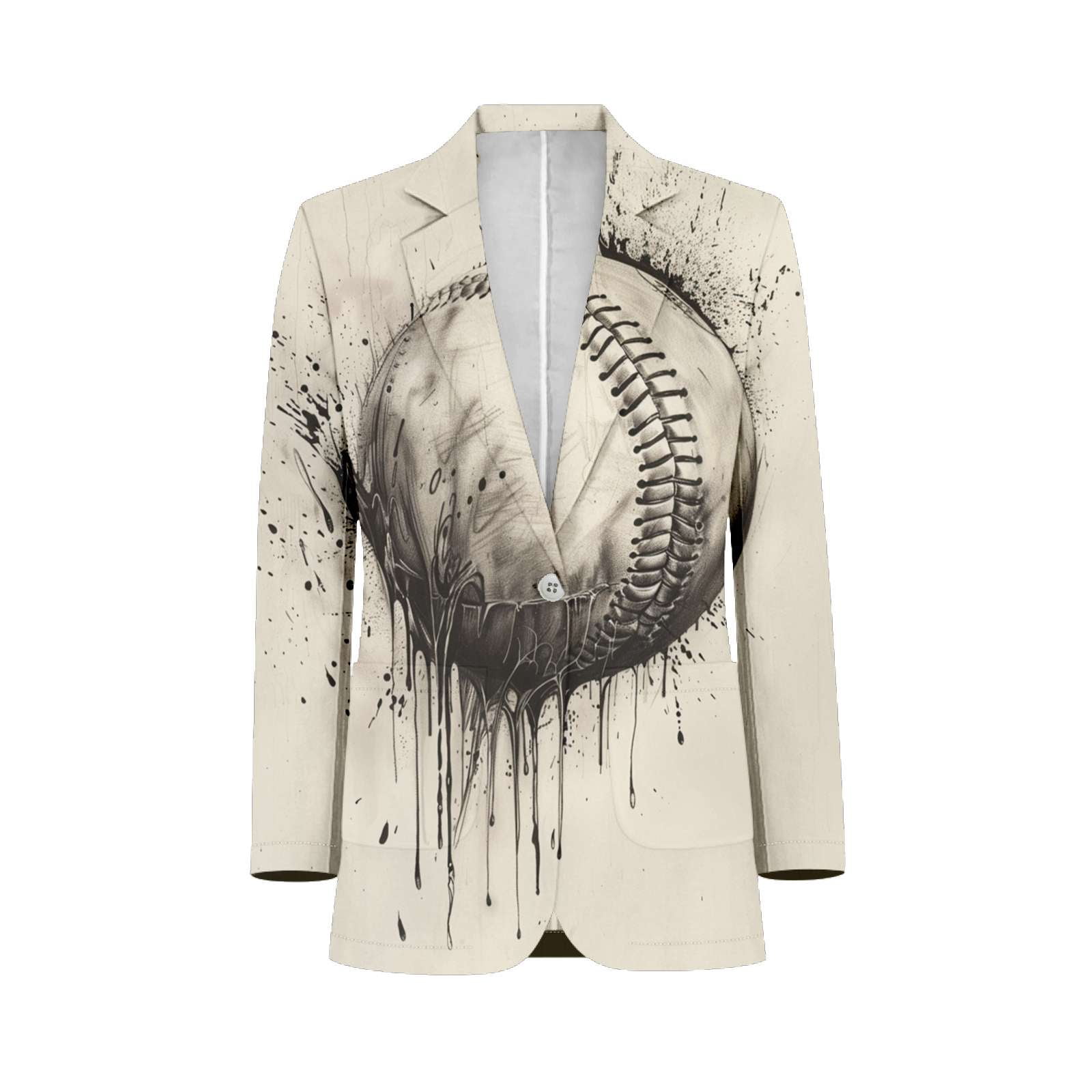 Baseball Paint Explosion Mens Suits Shawl Collar Slim Fit Suit Mens ...