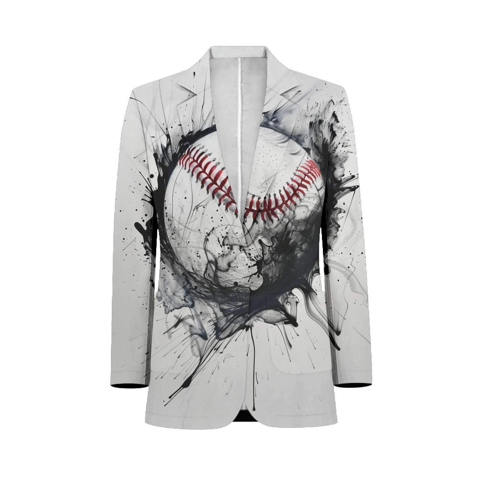 Baseball Paint Explosion Mens Suits Shawl Collar Slim Fit Suit Mens ...
