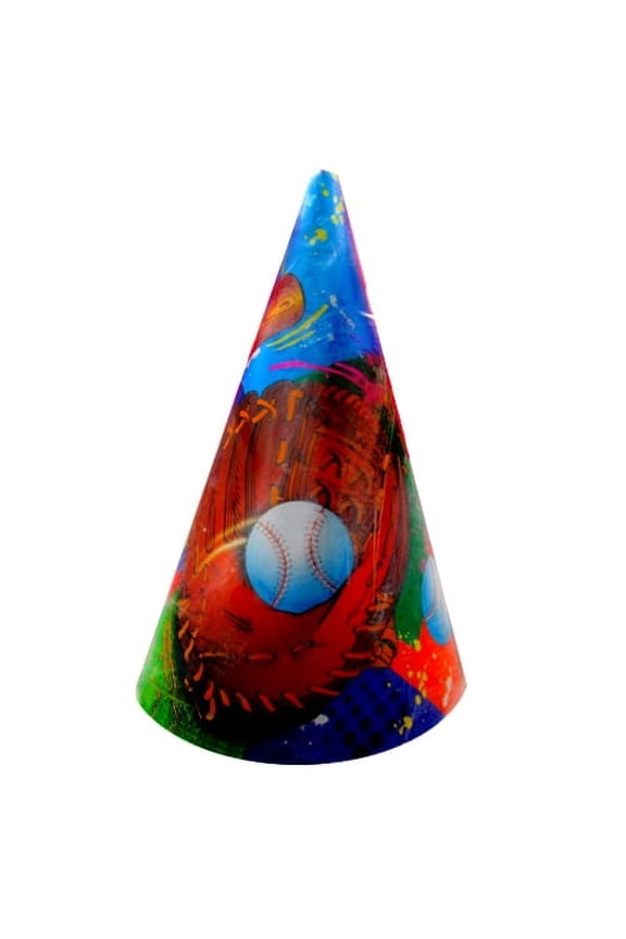 Baseball Cap with Paint Splatter, Multicolor, 8 Count