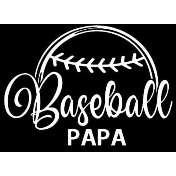 Baseball Papa - Car Window - Premium Vinyl Decal/Sticker