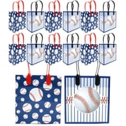 Tinymills Reusable Rip Resistant Baseball Party Favor Bags, 12 Pieces