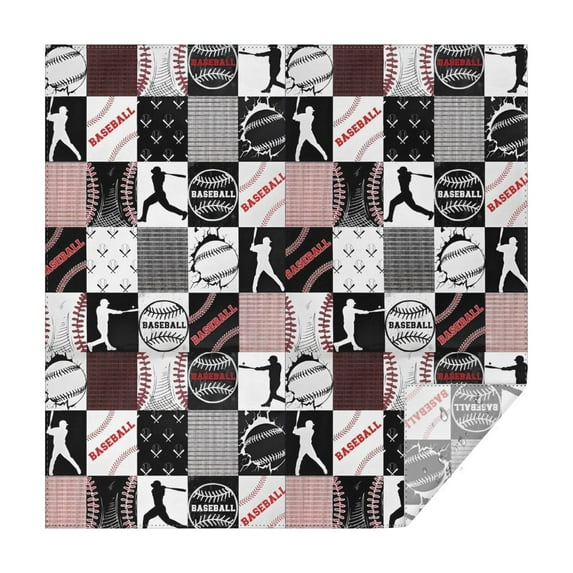 Baseball Patchwork Pattern Square Tablecloth,Waterproof Square Table Cover,Wipeable Spillproof Washable Table Cover for Home Kitchen Party Decor 42"X42"(107x107cm)