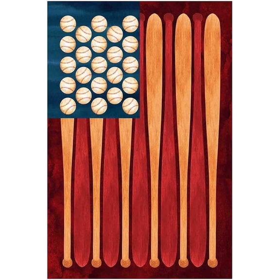 Baseball Patriotic American Bat Ball Sport Softball Flag Yard Outdoor House Flag 28 x 40 Inch