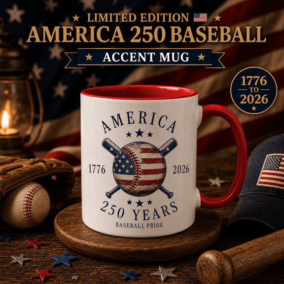Baseball Patriotic Mug 3D Effect America 250 Baseball Fan Gift Coffee Cup