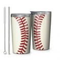 thumbnail image 1 of Baseball Pattern 10oz Tumblers Stainless Steel Tumbler with Lid and Straw,Vacuum Insulated Double Wall Travel Tumbler Cups with Cleaning Brush for Coffee, Tea, 1 of 4