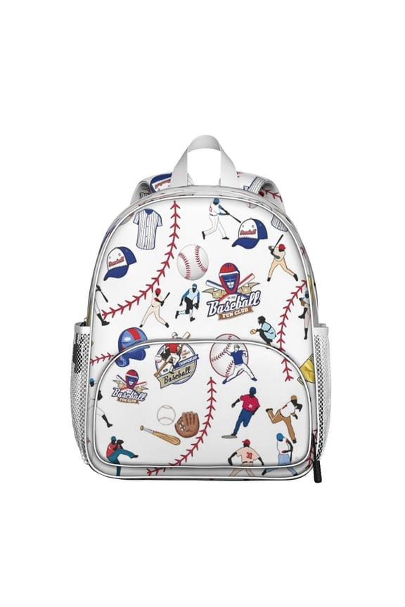 Baseball Pattern Backpack Backpack for School,Schoolbag with Adjustable Shoulder Straps & Padded Back,13.8"x11.4"x6"