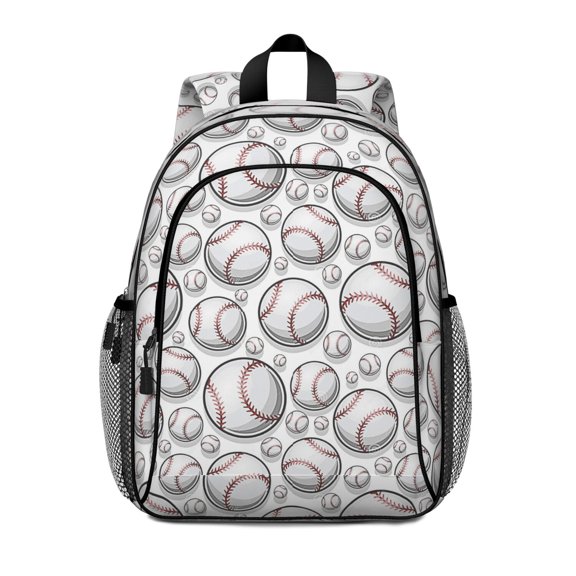 Baseball Pattern Backpack for School,Schoolbag with Adjustable Shoulder Straps & Padded Back,15 Inch