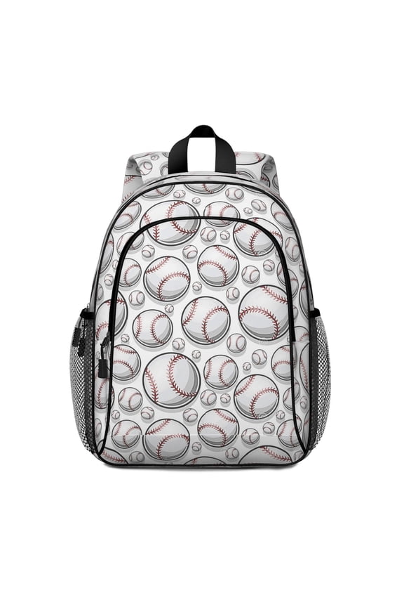 Baseball Pattern Backpack for School,Schoolbag with Adjustable Shoulder Straps & Padded Back,15 Inch